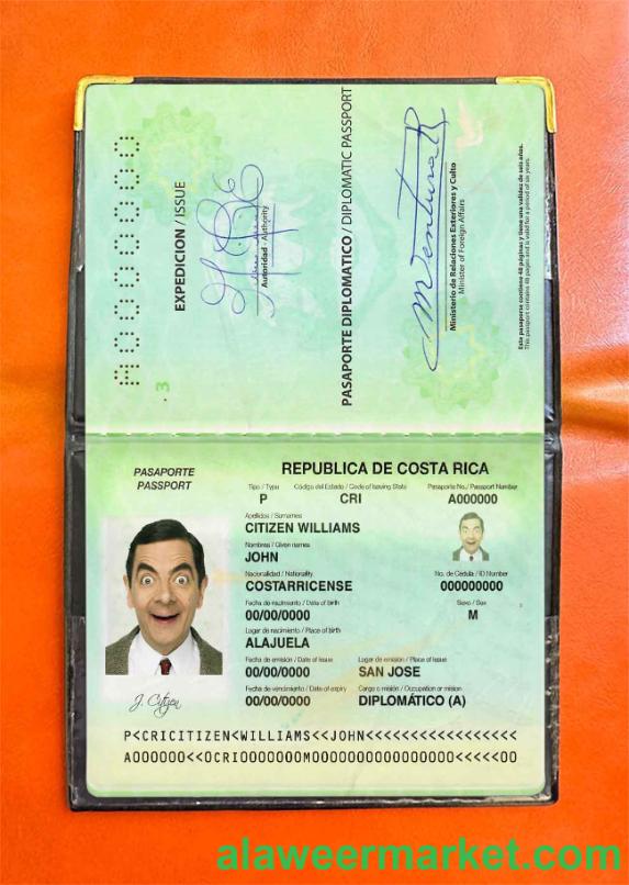 Costa Rica diplomatic passport photo look